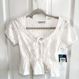Arizona Jean Company Women's White Eyelet Top
